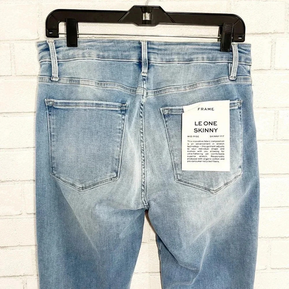 Frame Light Wash High Rise Le One Skinny Jeans Women's Size 2 New With Tags - Picture 5 of 13
